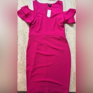 NWT Nicole Miller Sharp Pink Pencil Dress Size Large